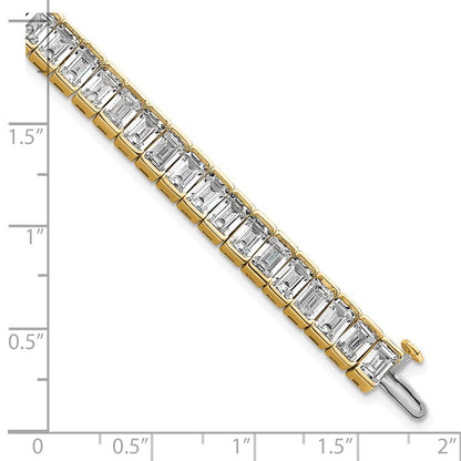 14K Yellow Gold Certified Ctw Vs Def Lab Grown Emerald Diamond Tennis Brace