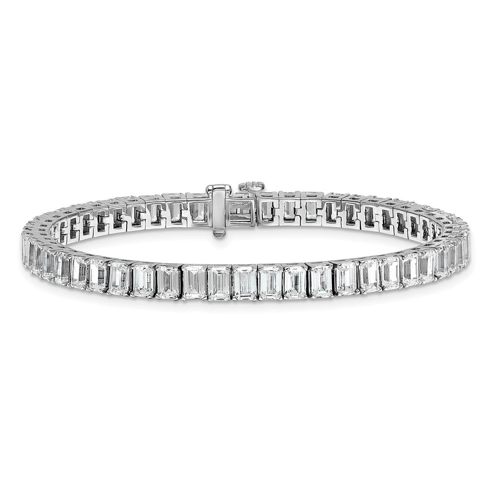 14K White Gold Certified Ctw Vs Def Lab Grown Emerald Diamond Tennis Bracel