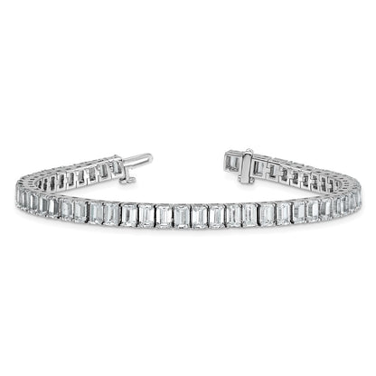 14K White Gold Ctw Vs+ F+ Lab Grown Emerald Diamond Tennis Bracelet