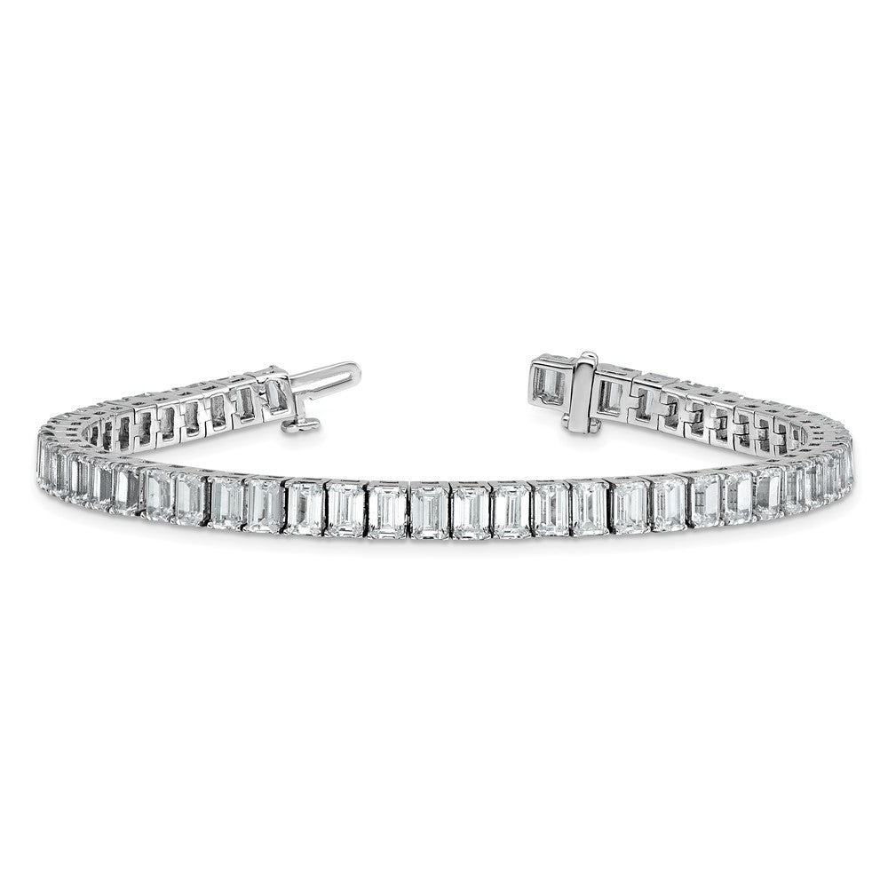 14K White Gold Ctw Vs/Si+ G+ Lab Grown Emerald Diamond Tennis Bracelet