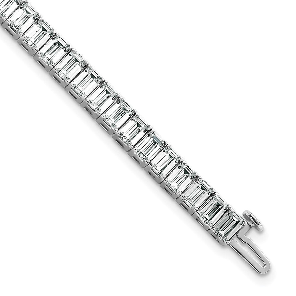 14K White Gold Ctw Vs+ F+ Lab Grown Emerald Diamond Tennis Bracelet