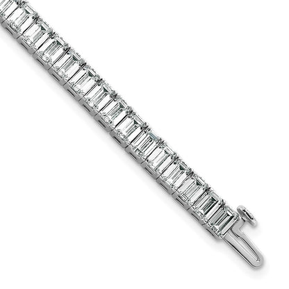 14K White Gold Certified Ctw Vs Def Lab Grown Emerald Diamond Tennis Bracel