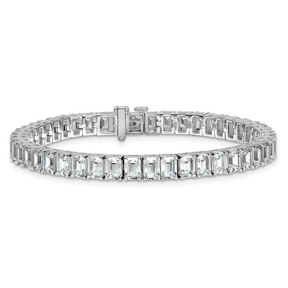 14K White Gold Certified Ctw Vs/Si Fgh Lab Grown Emerald Diamond Tennis Bra