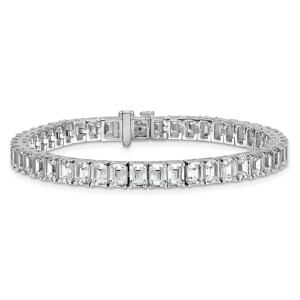 14K White Gold Ctw Vs/Si+ G+ Lab Grown Emerald Diamond Tennis Bracelet