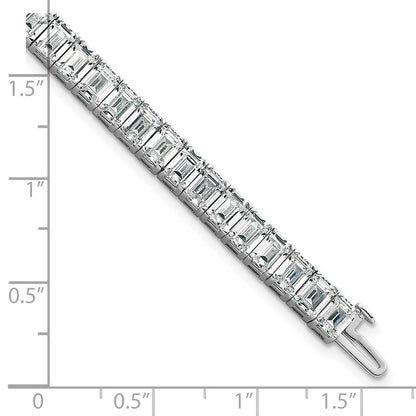14K White Gold Ctw Vs/Si+ G+ Lab Grown Emerald Diamond Tennis Bracelet