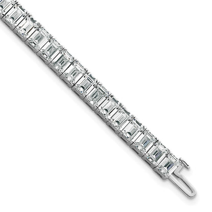14K White Gold Certified Ctw Vs Def Lab Grown Emerald Diamond Tennis Bracel