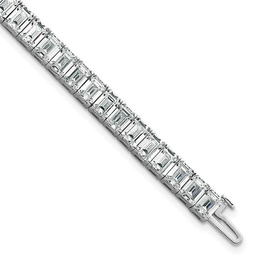 14K White Gold Certified Ctw Vs Def Lab Grown Emerald Diamond Tennis Bracel