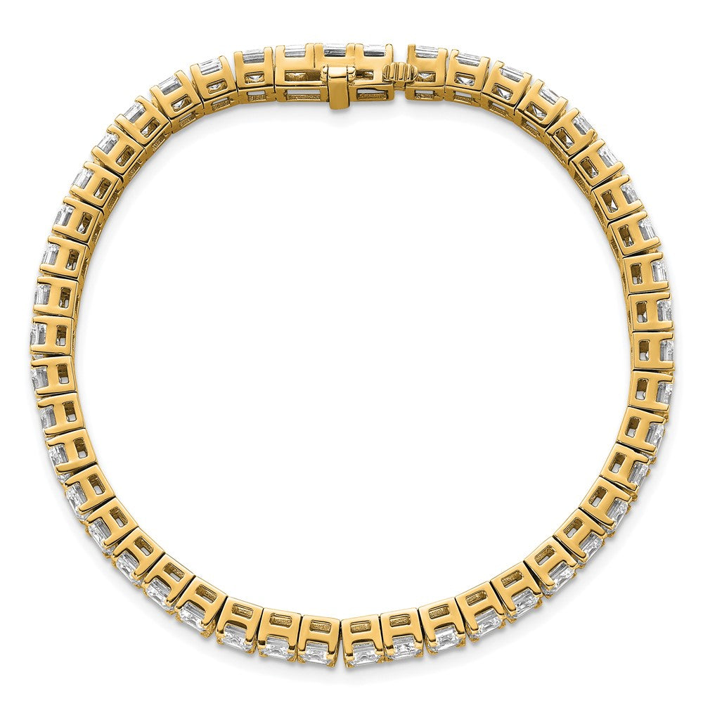 14K Yellow Gold Certified Ctw Vs Def Lab Grown Emerald Diamond Tennis Brace