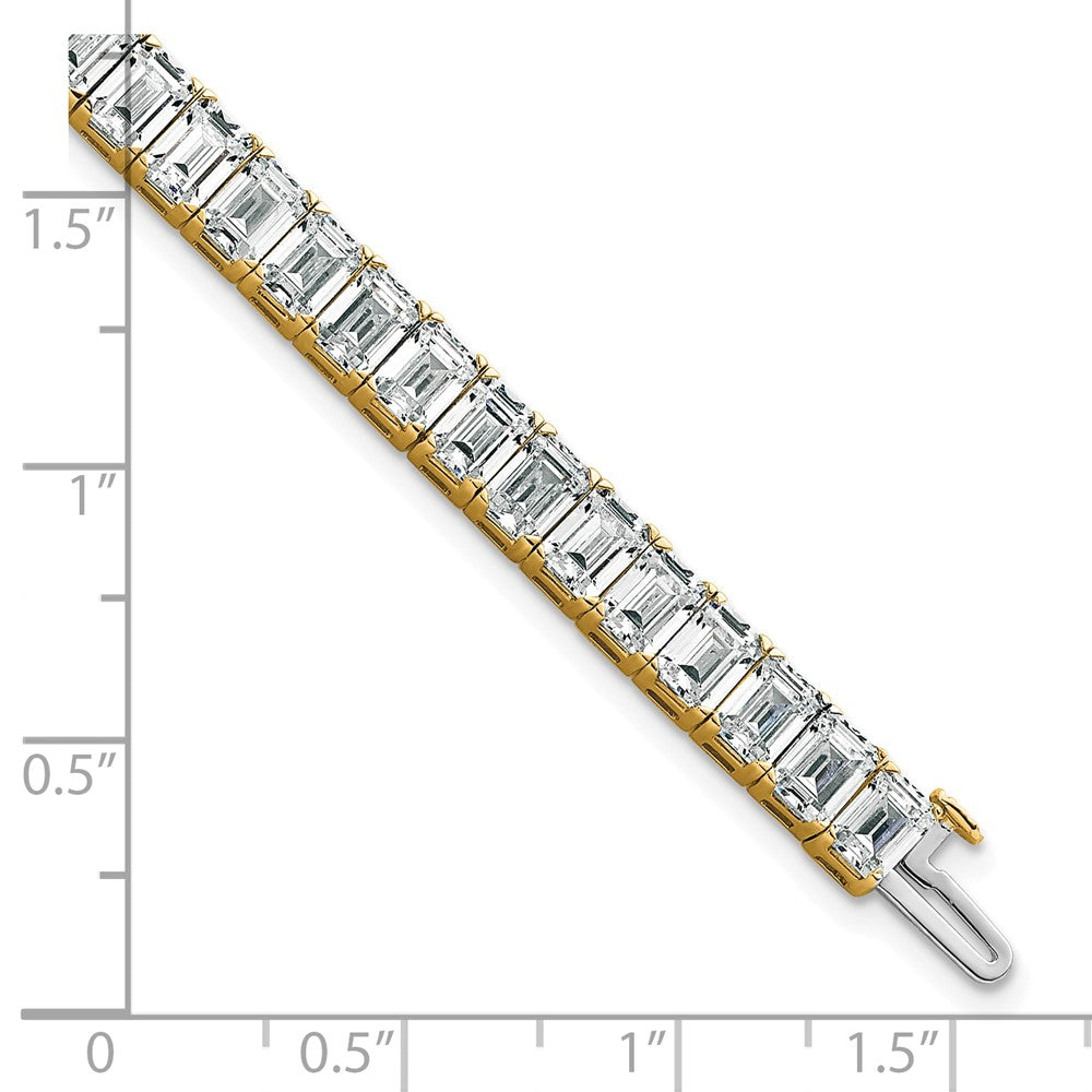 14K Yellow Gold Ctw Vs/Si+ G+ Lab Grown Emerald Diamond Tennis Bracelet