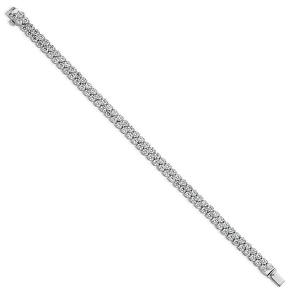 14K White Gold 14Kw Certified 10.5Ct Lab Grown Vs Def Dia Tennis Bracelet