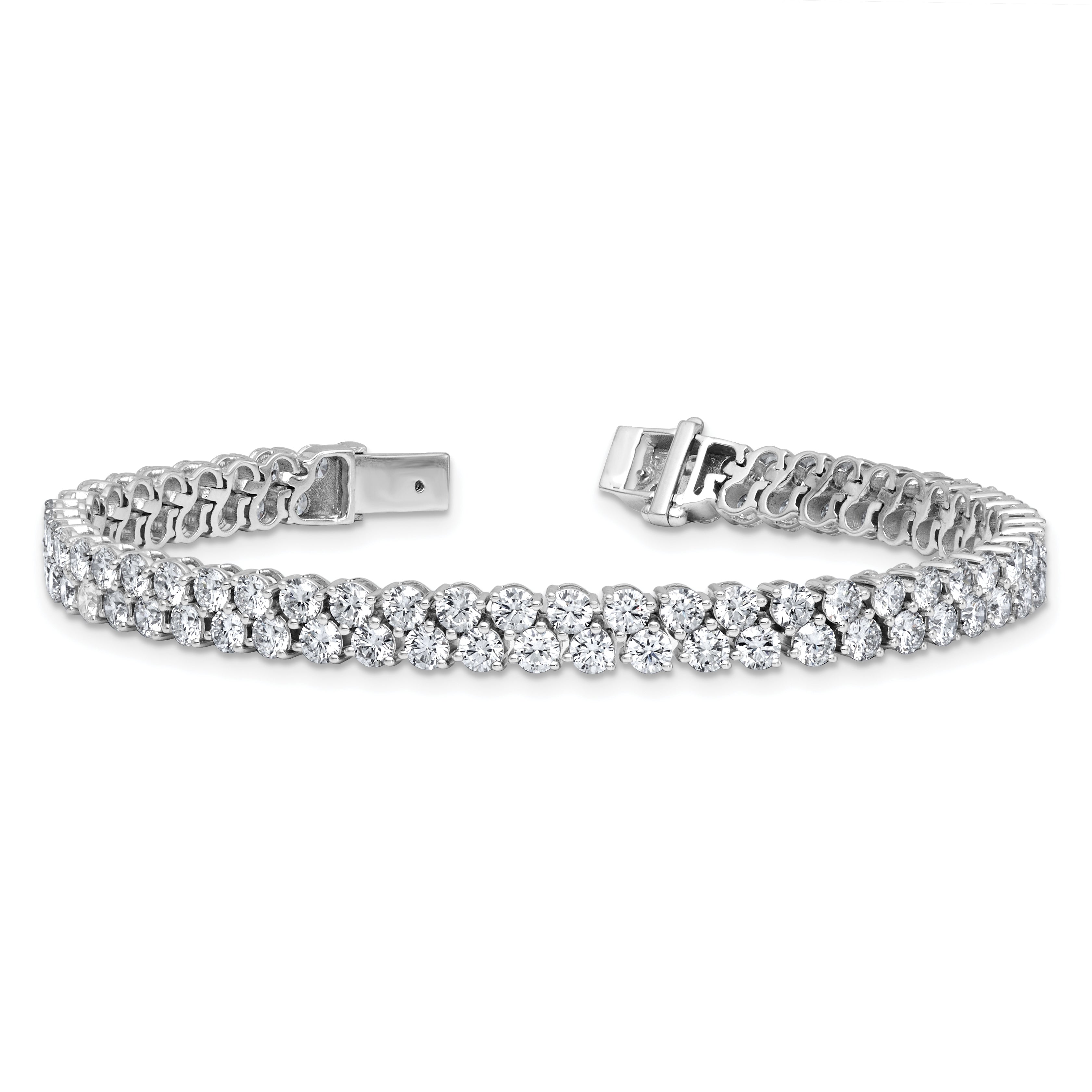 14K White Gold 14Kw Certified 10.5Ct Lab Grown Vs Def Dia Tennis Bracelet