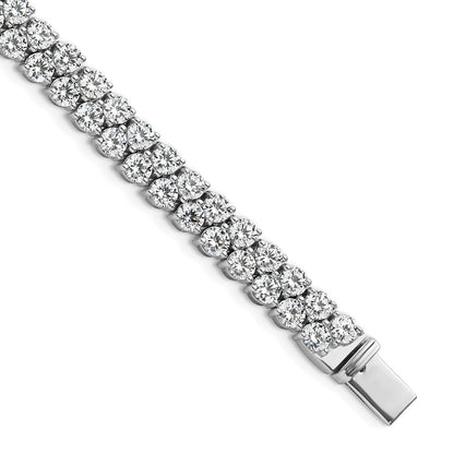 14K White Gold 14Kw Certified 10.5Ct Lab Grown Vs Def Dia Tennis Bracelet