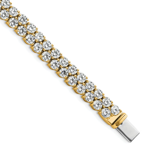 14K White Gold 14Ky Certified 10.5Ct Lab Grown Vs Def Dia Tennis Bracelet