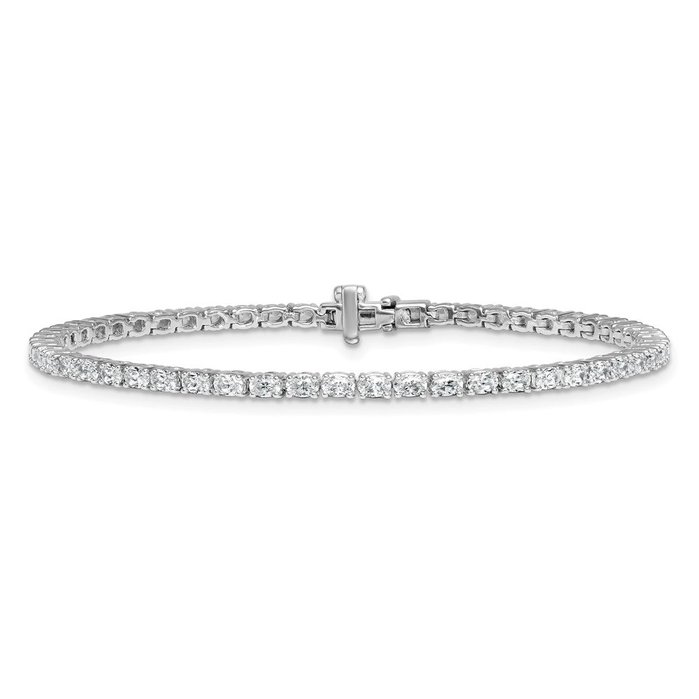 14K White Gold Certified Vs/Si Fgh Lab Grown Oval Diamond Tennis Bracelet