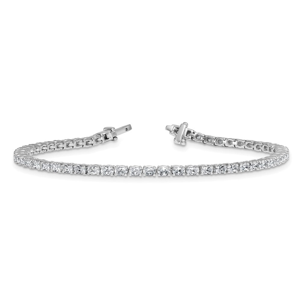 14K White Gold Certified Vs/Si Fgh Lab Grown Oval Diamond Tennis Bracelet