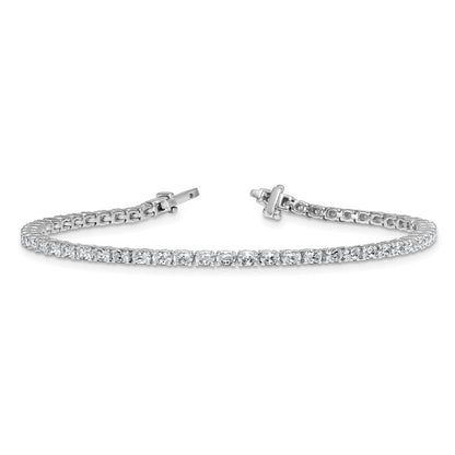 14K White Gold Certified Vs/Si Fgh Lab Grown Oval Diamond Tennis Bracelet