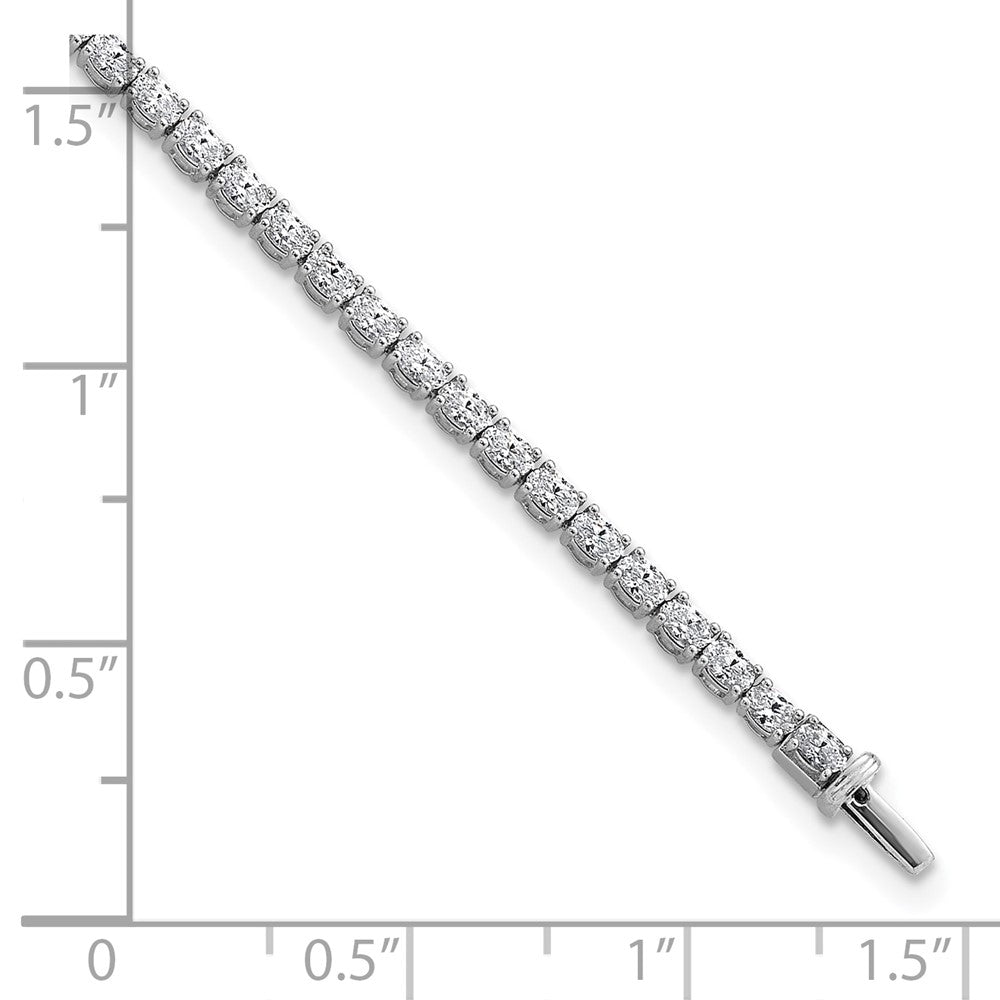 14K White Gold Vs/Si+ G+ Lab Grown Oval Diamond Tennis Bracelet