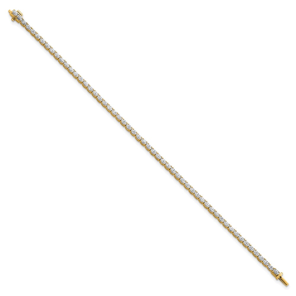 14K Yellow Gold Certified Vs Def Lab Grown Oval Diamond Tennis Bracelet