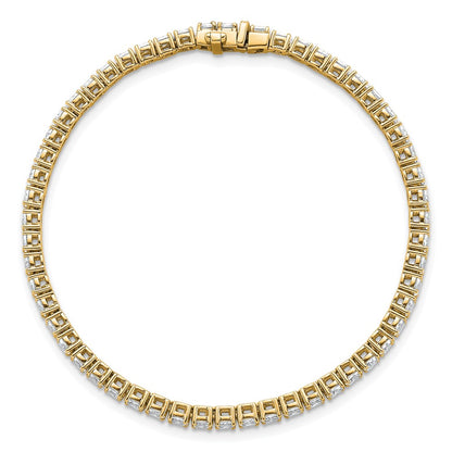14K Yellow Gold Vs/Si+ G+ Lab Grown Oval Diamond Tennis Bracelet