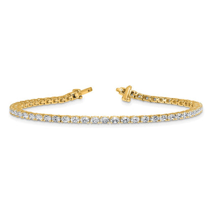 14K Yellow Gold Vs/Si+ G+ Lab Grown Oval Diamond Tennis Bracelet