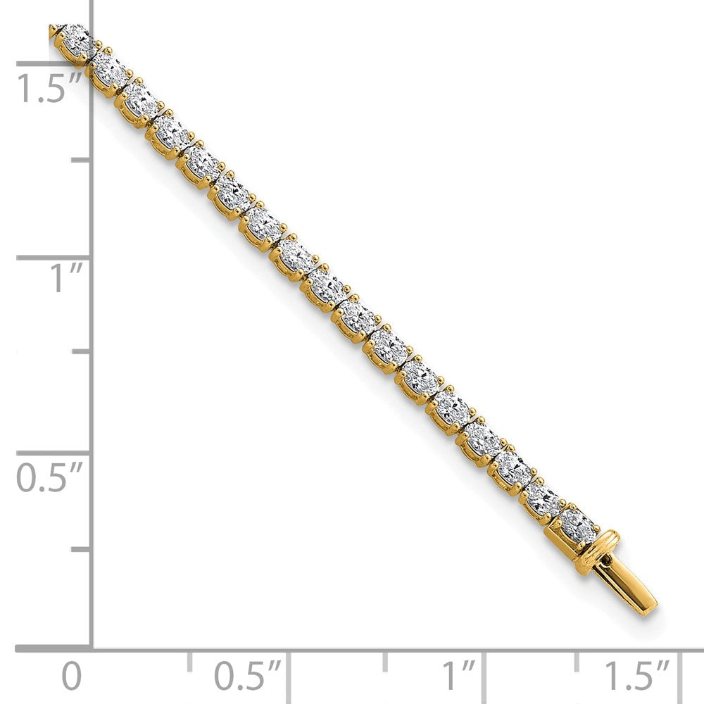 14K Yellow Gold Vs+ F+ Lab Grown Oval Diamond Tennis Bracelet