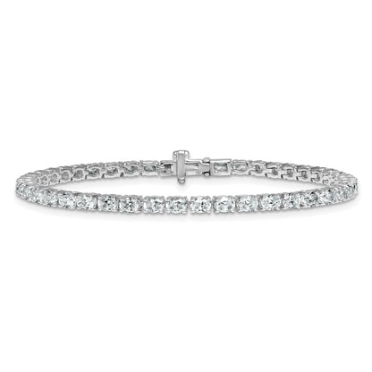 14K White Gold 5 Carat Lab Grown Diamond Vs/Si+ G+ Complete Oval Tennis Bracelet