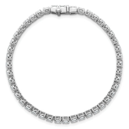 14K White Gold 5 Carat Lab Grown Diamond Vs/Si+ G+ Complete Oval Tennis Bracelet