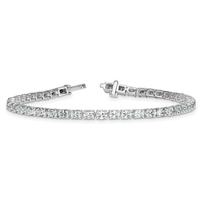 14K White Gold Certified Vs/Si Fgh Lab Grown Oval Diamond Tennis Bracelet
