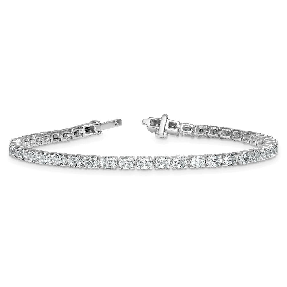 14K White Gold Certified Vs Def Lab Grown Oval Diamond Tennis Bracelet