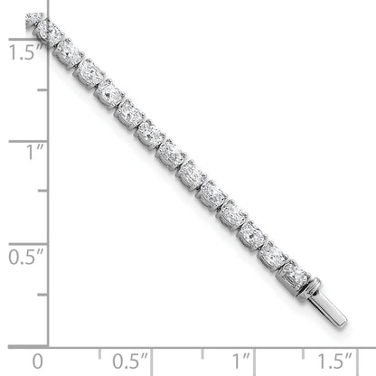 14K White Gold 5 Carat Lab Grown Diamond Vs/Si+ G+ Complete Oval Tennis Bracelet