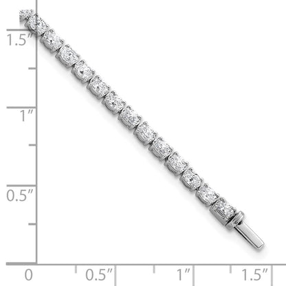 14K White Gold 5 Carat Lab Grown Diamond Vs/Si+ G+ Complete Oval Tennis Bracelet
