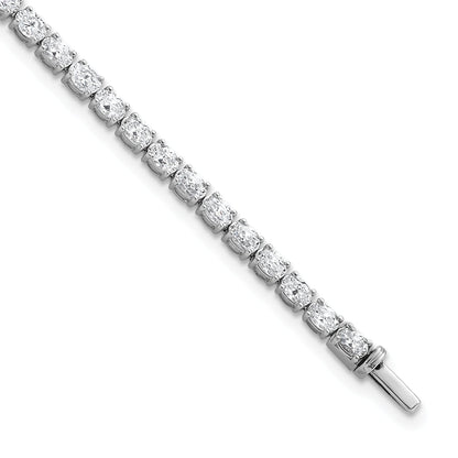 14K White Gold 5 Carat Lab Grown Diamond Vs/Si+ G+ Complete Oval Tennis Bracelet