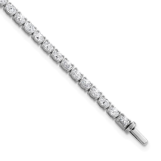 14K White Gold Certified Vs Def Lab Grown Oval Diamond Tennis Bracelet