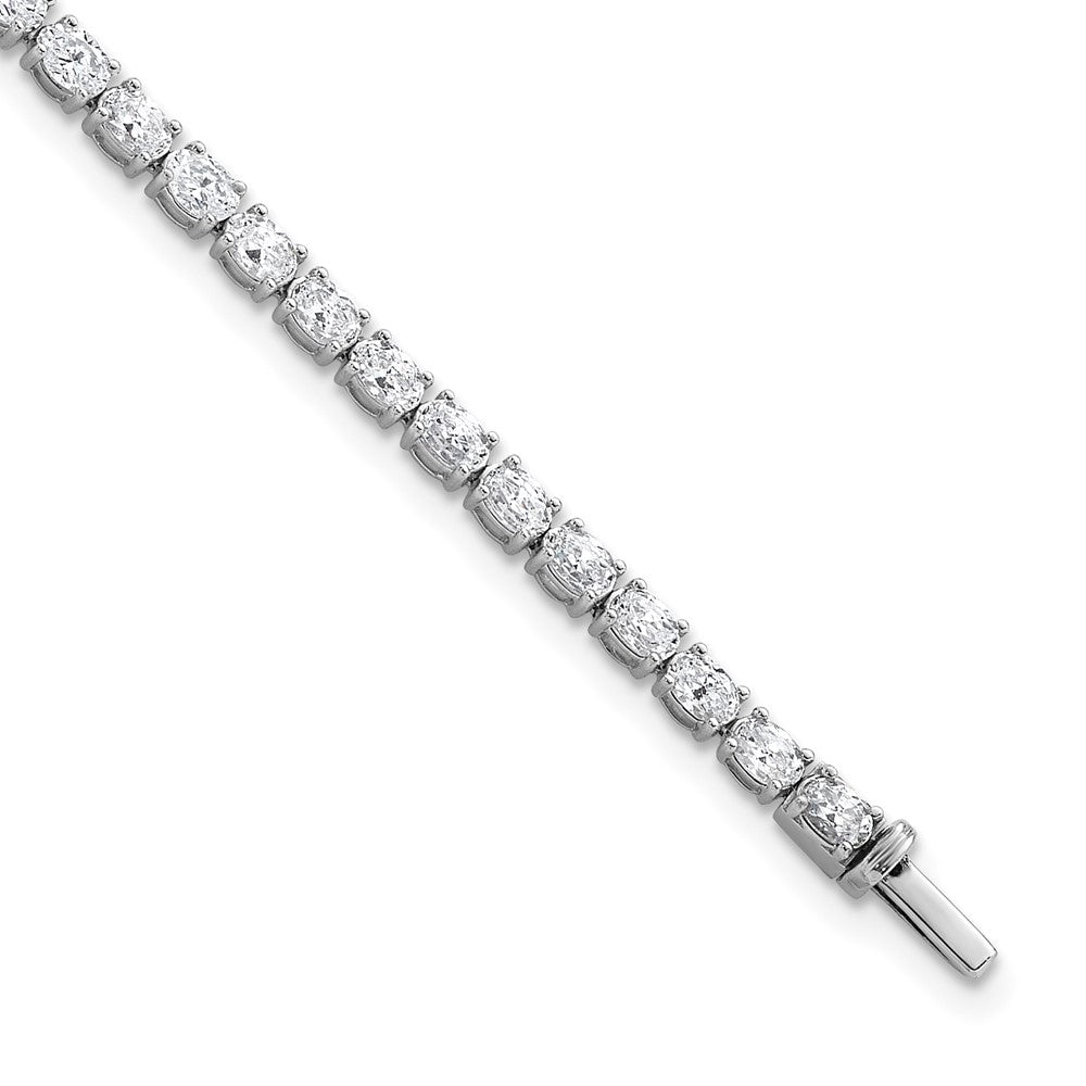 14K White Gold 5 Carat Lab Grown Diamond Vs+ F+ Complete Oval Tennis Bracelet
