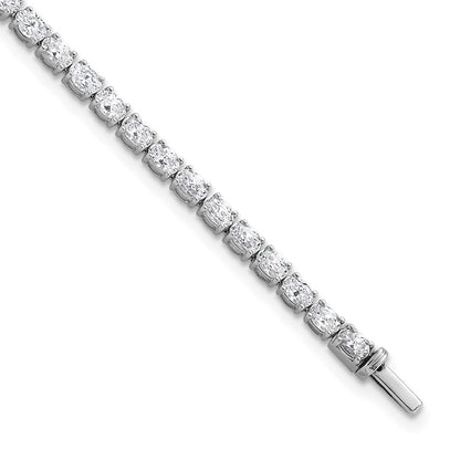 14K White Gold 5 Carat Lab Grown Diamond Vs/Si+ G+ Complete Oval Tennis Bracelet