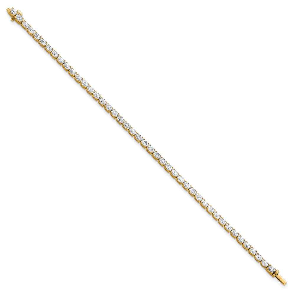 14K Yellow Gold 5 Carat Lab Grown Diamond Vs/Si+ G+ Complete Oval Tennis Bracelet