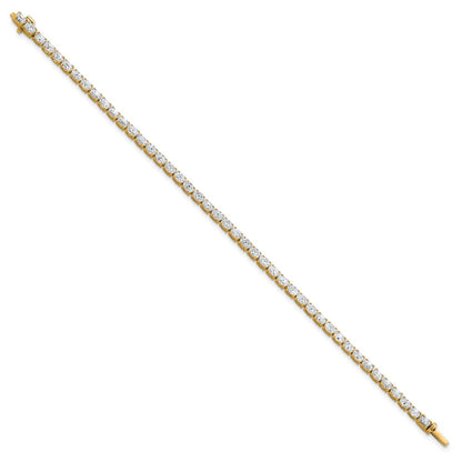 14K Yellow Gold 5 Carat Lab Grown Diamond Vs/Si+ G+ Complete Oval Tennis Bracelet