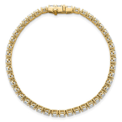 14K Yellow Gold Certified Vs/Si Fgh Lab Grown Oval Diamond Tennis Bracelet