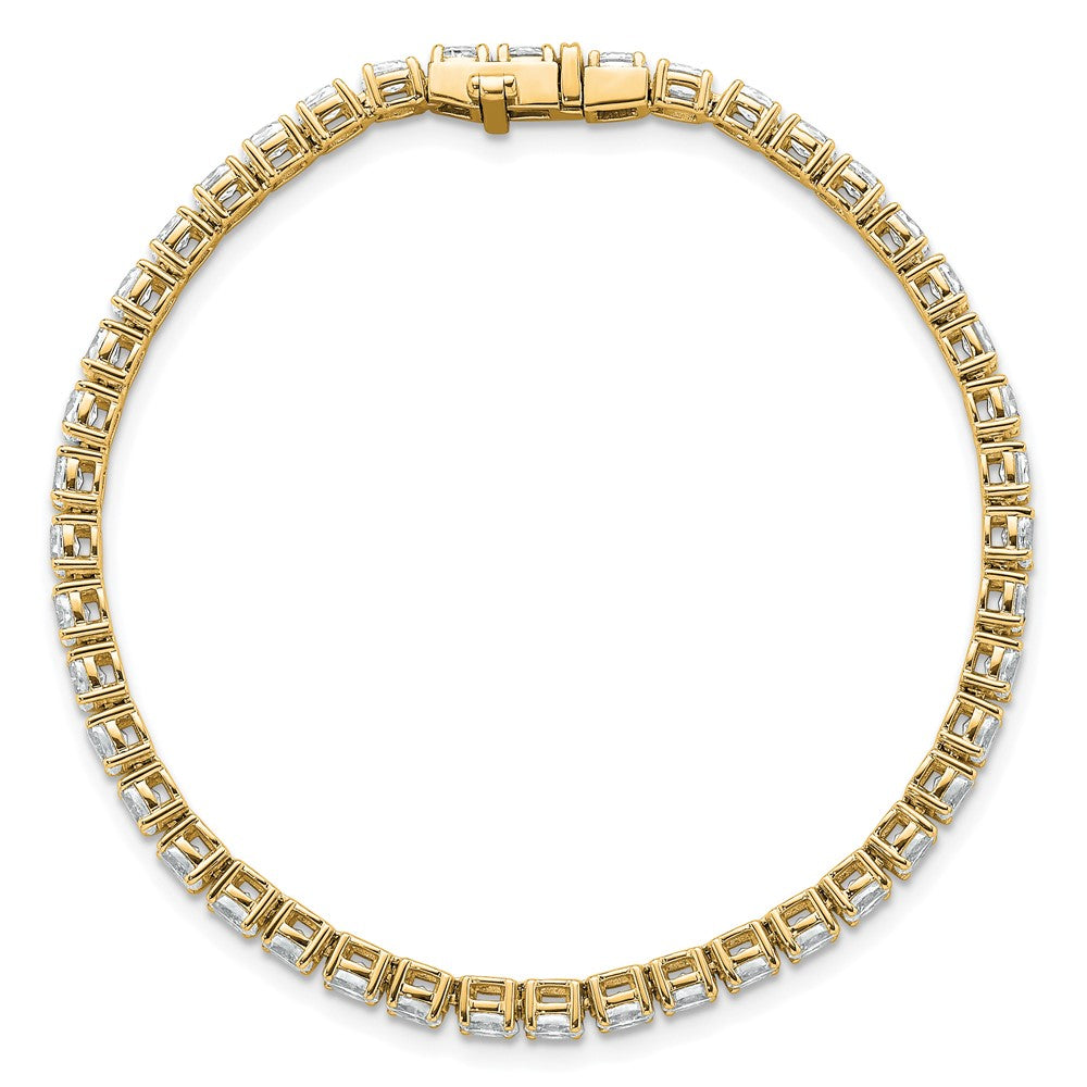 14K Yellow Gold Certified Vs Def Lab Grown Oval Diamond Tennis Bracelet