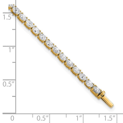 14K Yellow Gold Certified Vs Def Lab Grown Oval Diamond Tennis Bracelet