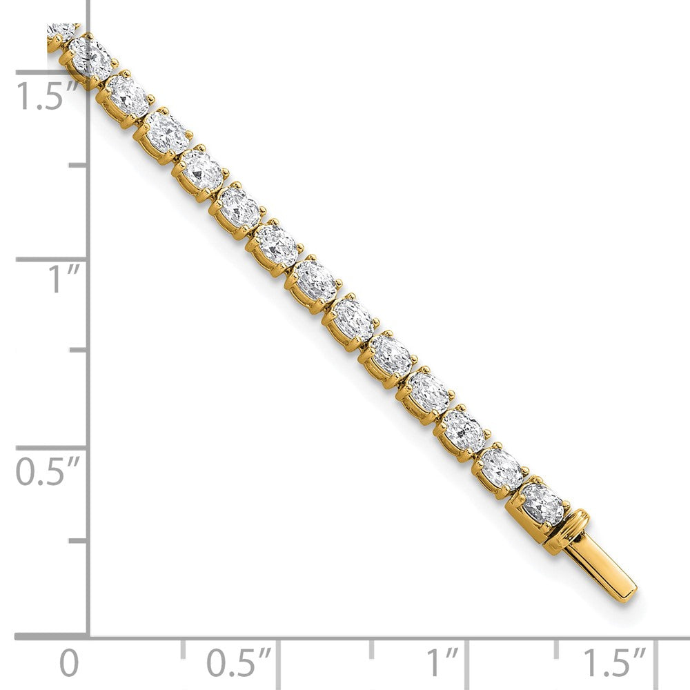 14K Yellow Gold 5 Carat Lab Grown Diamond Vs/Si+ G+ Complete Oval Tennis Bracelet