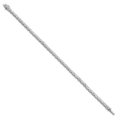 14K White Gold 7 Carat Lab Grown Diamond Vs/Si+ G+ Complete Oval Tennis Bracelet