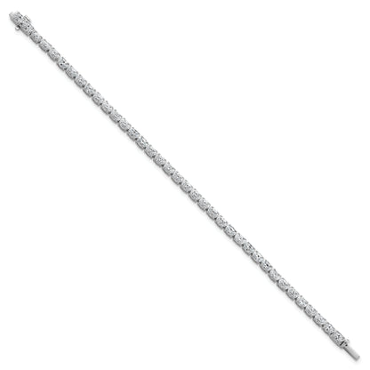 14K White Gold 7 Carat Lab Grown Diamond Vs+ F+ Complete Oval Tennis Bracelet
