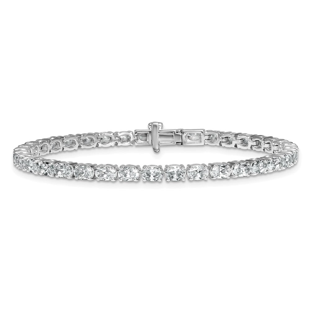 14K White Gold Certified Vs/Si Fgh Lab Grown Oval Diamond Tennis Bracelet
