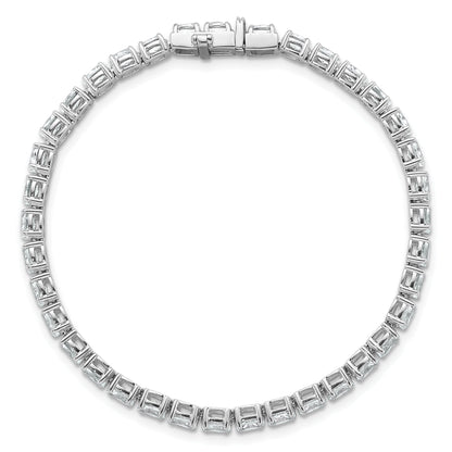 14K White Gold 7 Carat Lab Grown Diamond Vs+ F+ Complete Oval Tennis Bracelet