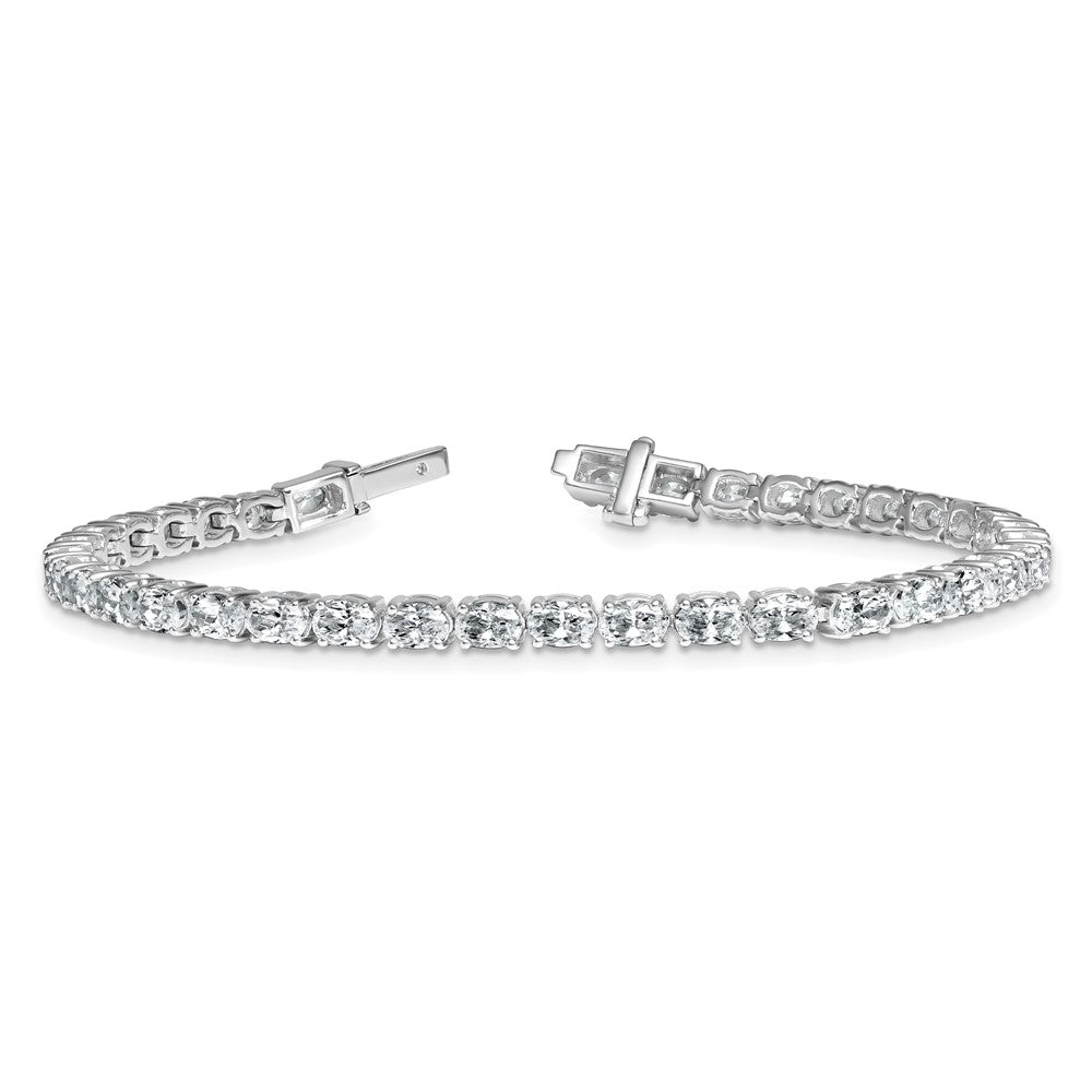 14K White Gold Certified Vs Def Lab Grown Oval Diamond Tennis Bracelet