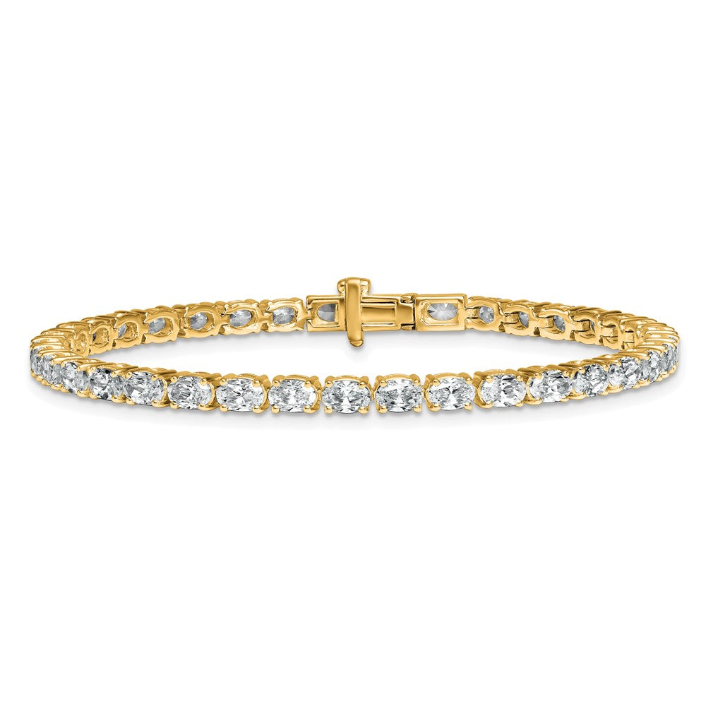 14K Yellow Gold Certified Vs Def Lab Grown Oval Diamond Tennis Bracelet