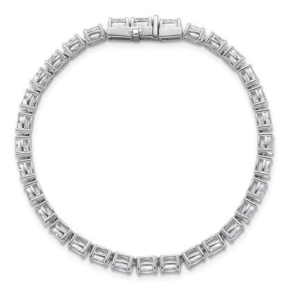 14K White Gold 9 7/8 Carat Lab Grown Diamond Vs+ F+ Complete Oval Tennis Bracelet