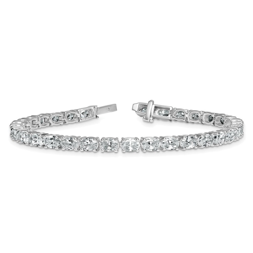 14K White Gold Certified Vs Def Lab Grown Oval Diamond Tennis Bracelet