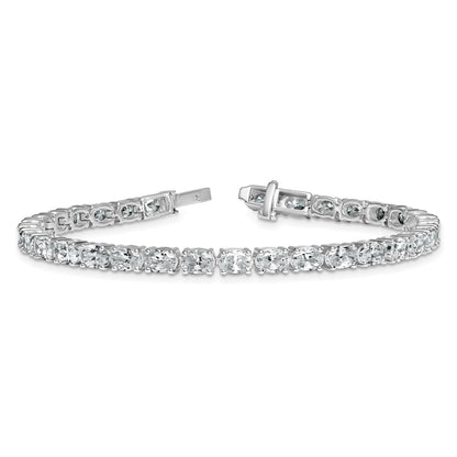 14K White Gold Certified Vs/Si Fgh Lab Grown Oval Diamond Tennis Bracelet